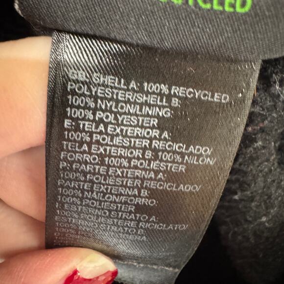 The North Face Jacket Womens Large Black Denali Fleece Hooded Polartec Full Zip - Picture 7 of 10